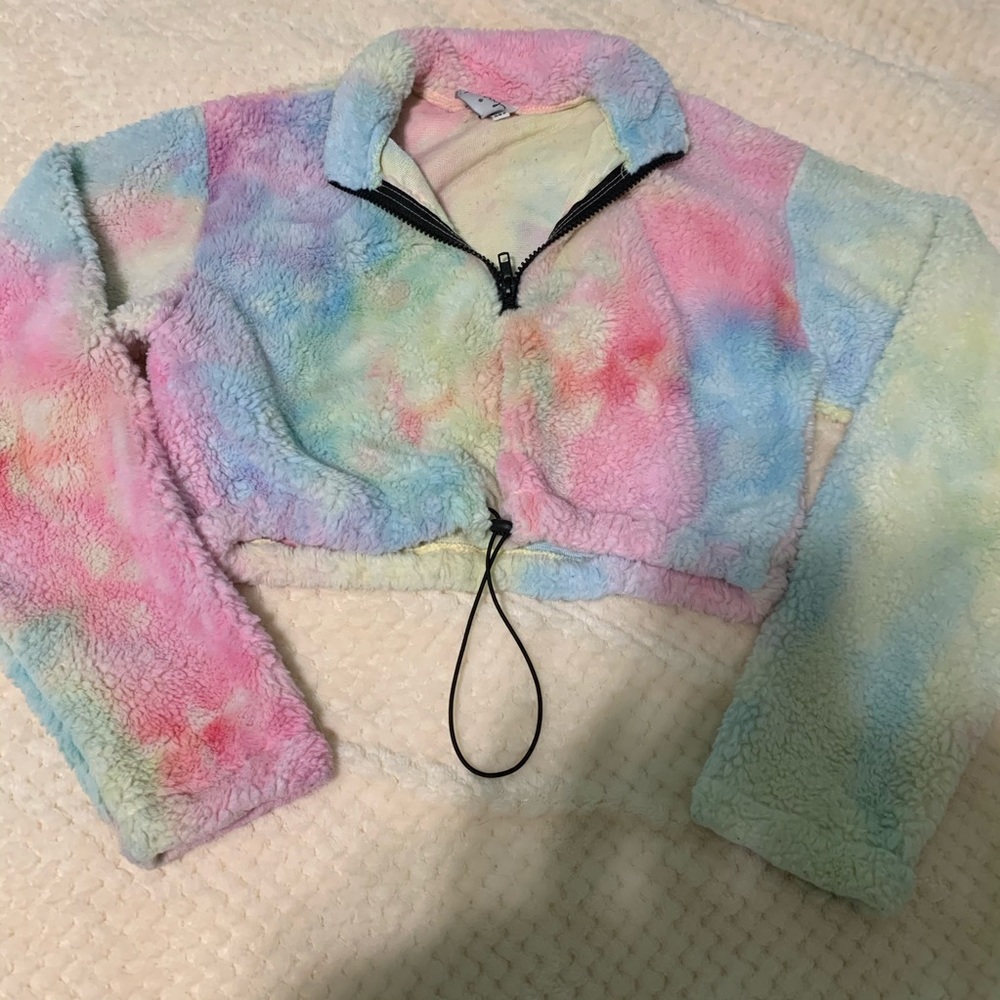 PRINCESS POLLY TIE-DYE CROPPED SWEATSHIRT